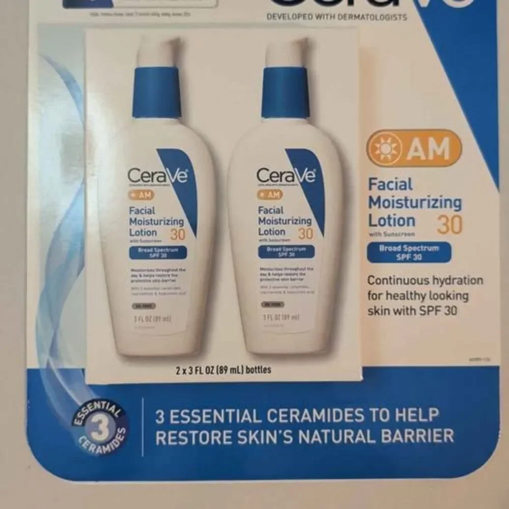 CeraVe AM Facial Moisturizing Lotion SPF 30 Twin Pack 2x 3 FL OZ New Sealed Pack